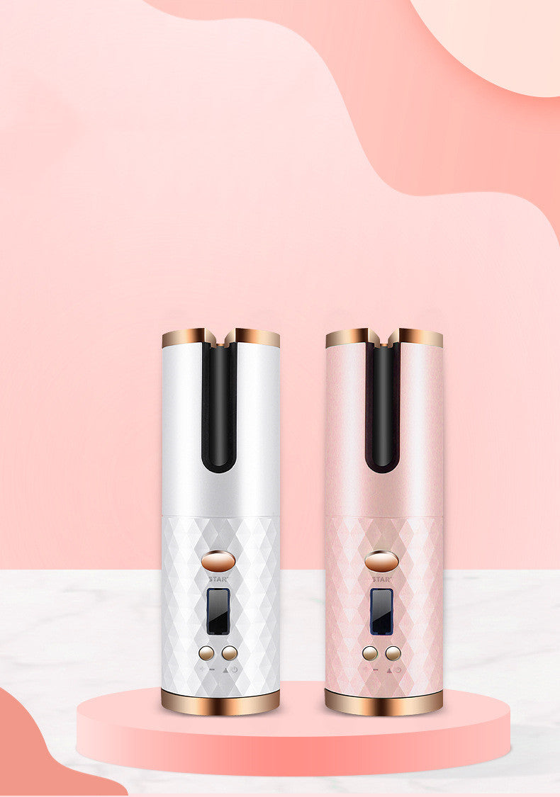 Rechargeable Automatic Hair Curler Women Portable Hair Curling Iron LCD Display Ceramic Curly Rotating Curling Wave Styler